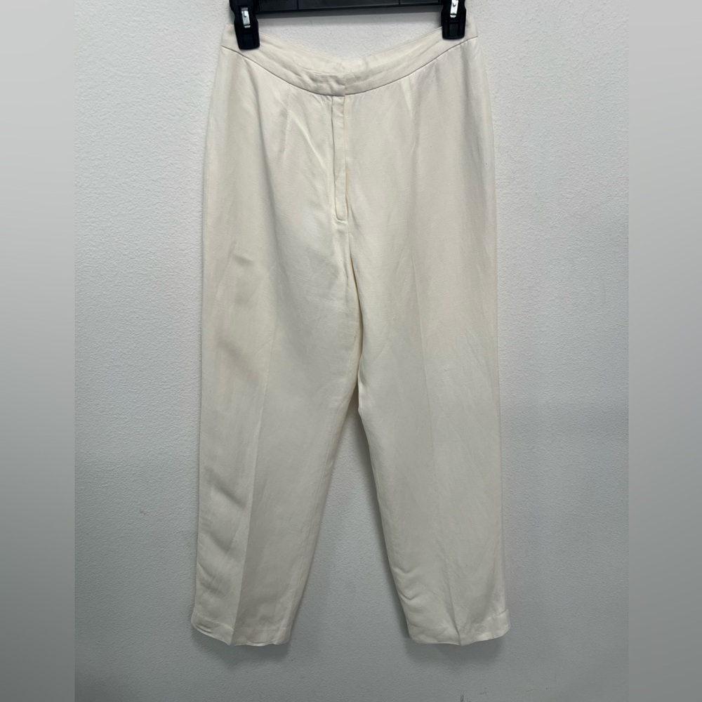 Linen Blend White Pants - Ann Taylor Petites - Size 6P